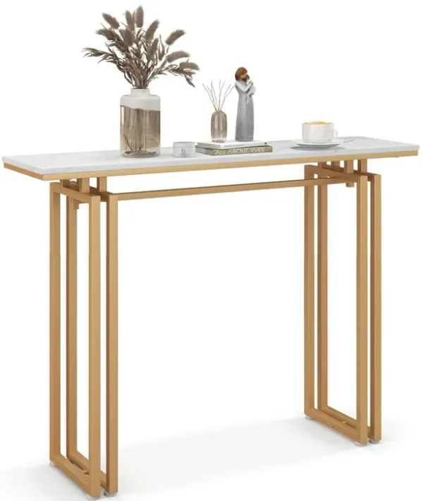 43.5 Inch Console Table with Heavy-duty Metal Frame-Golden