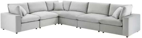 Commix Down Filled Overstuffed Performance Velvet 6-Piece Sectional Sofa