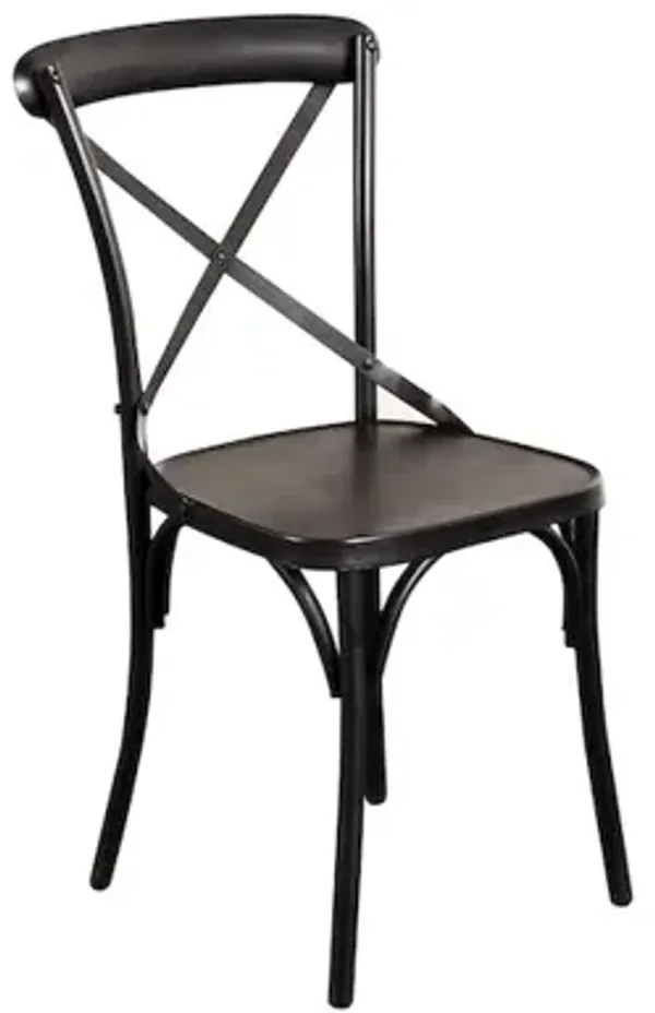Porter Designs Odeon Iron Metal Dining Chair, Gray (Set Of 2)
