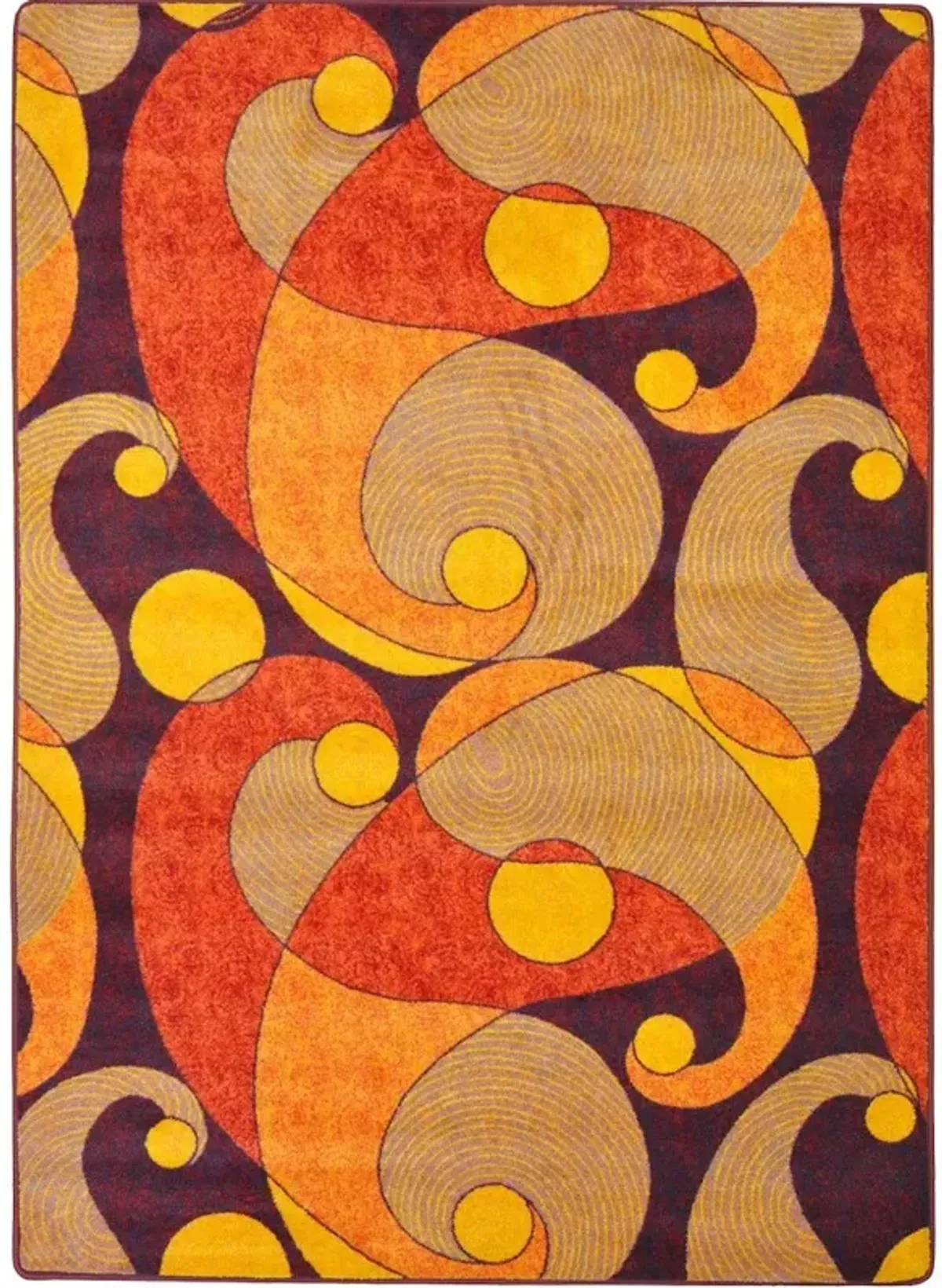 Joy Carpets Kid Essentials Jazzy 10'9 x 13'2 Area Rug in Color Orange/Purple