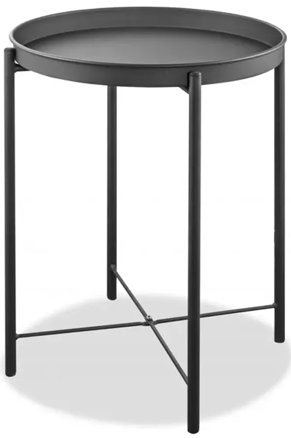 Contemporary Round End Table in Aluminum – Lightweight Build