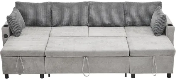 Merax Pull-out Sofa Bed with 2 Cup Holders