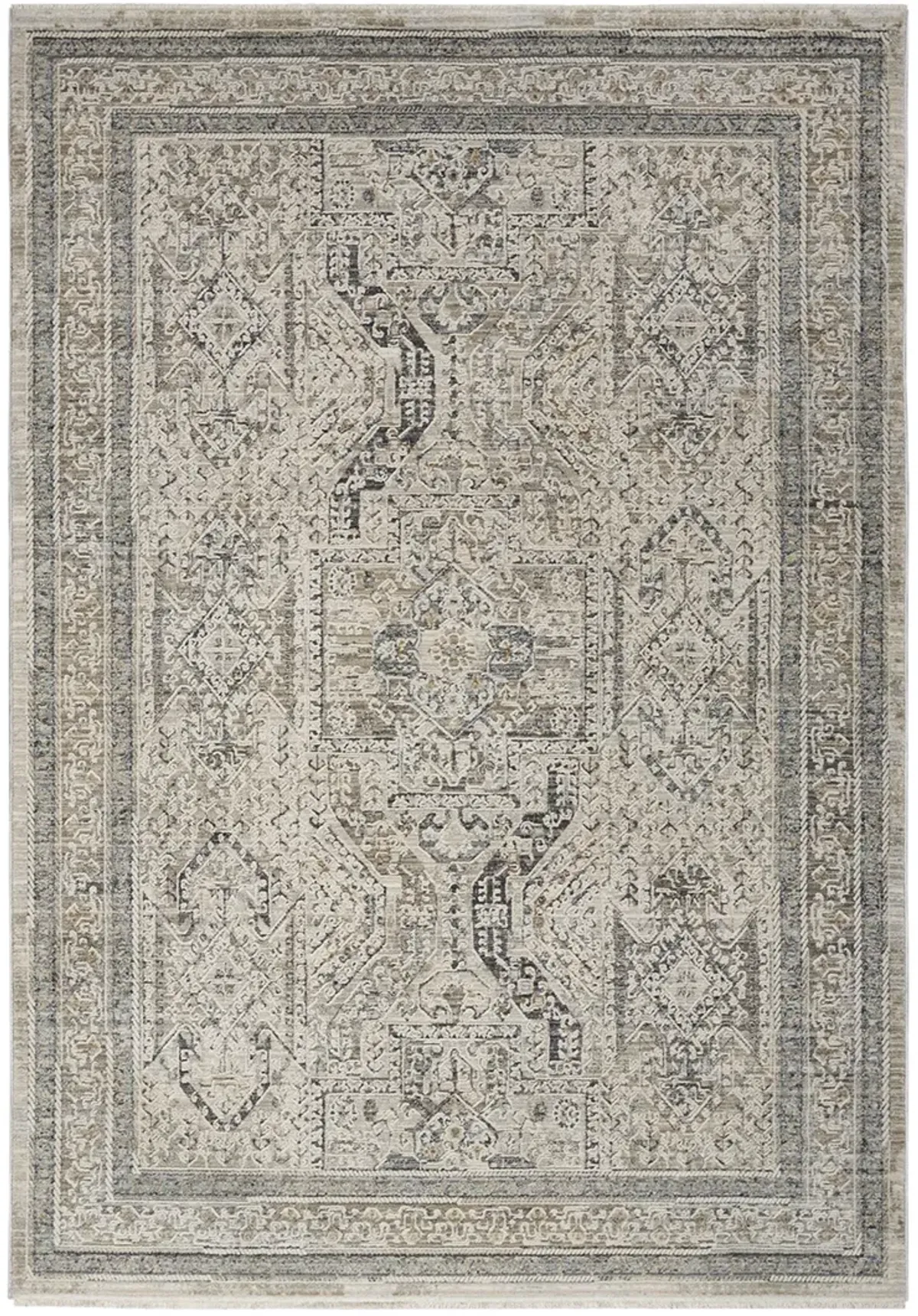 Lynx LNX01 Ivory/Gray/Blue 2'6" x 4'6" Rug