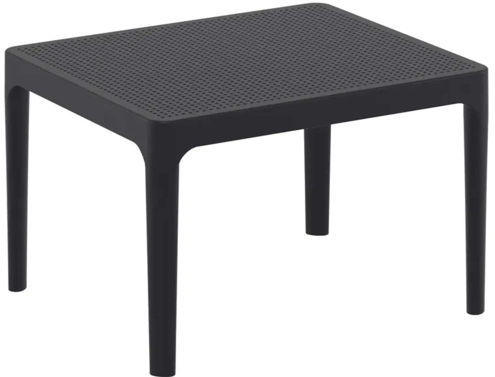 23.5" Black Rectangular Outdoor Patio Side Table