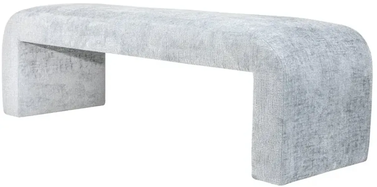 Jofran Sophia Modern Luxury Curved Upholstered Waterfall Jacquard Bench - Large