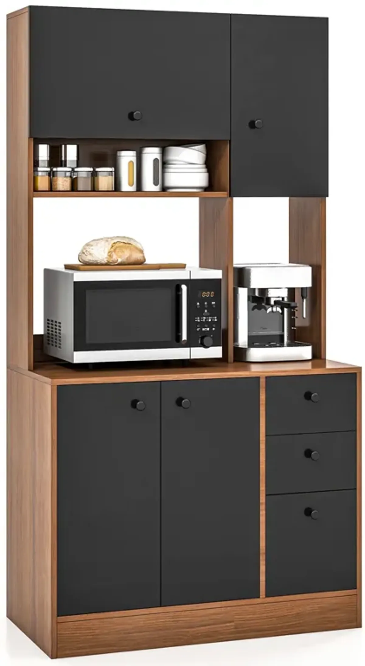 71-Inch Kitchen Pantry Cabinet with 3 Storage Shelves and 3 Spacious Drawers