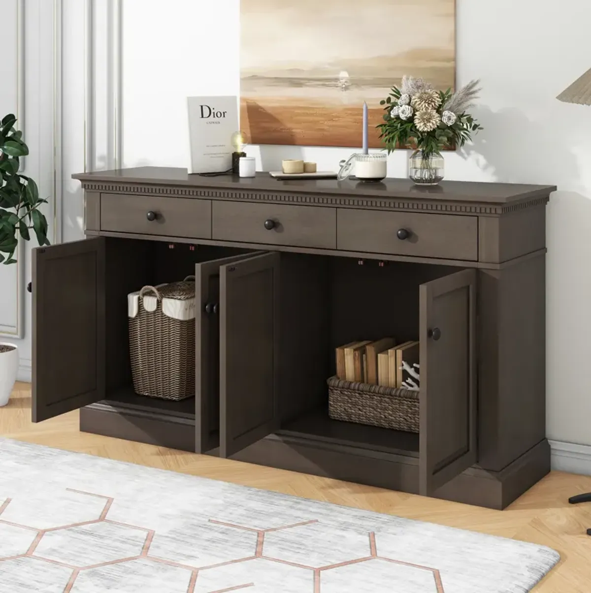 Retro Storage Cabinet Buffet Sideboard Console Table