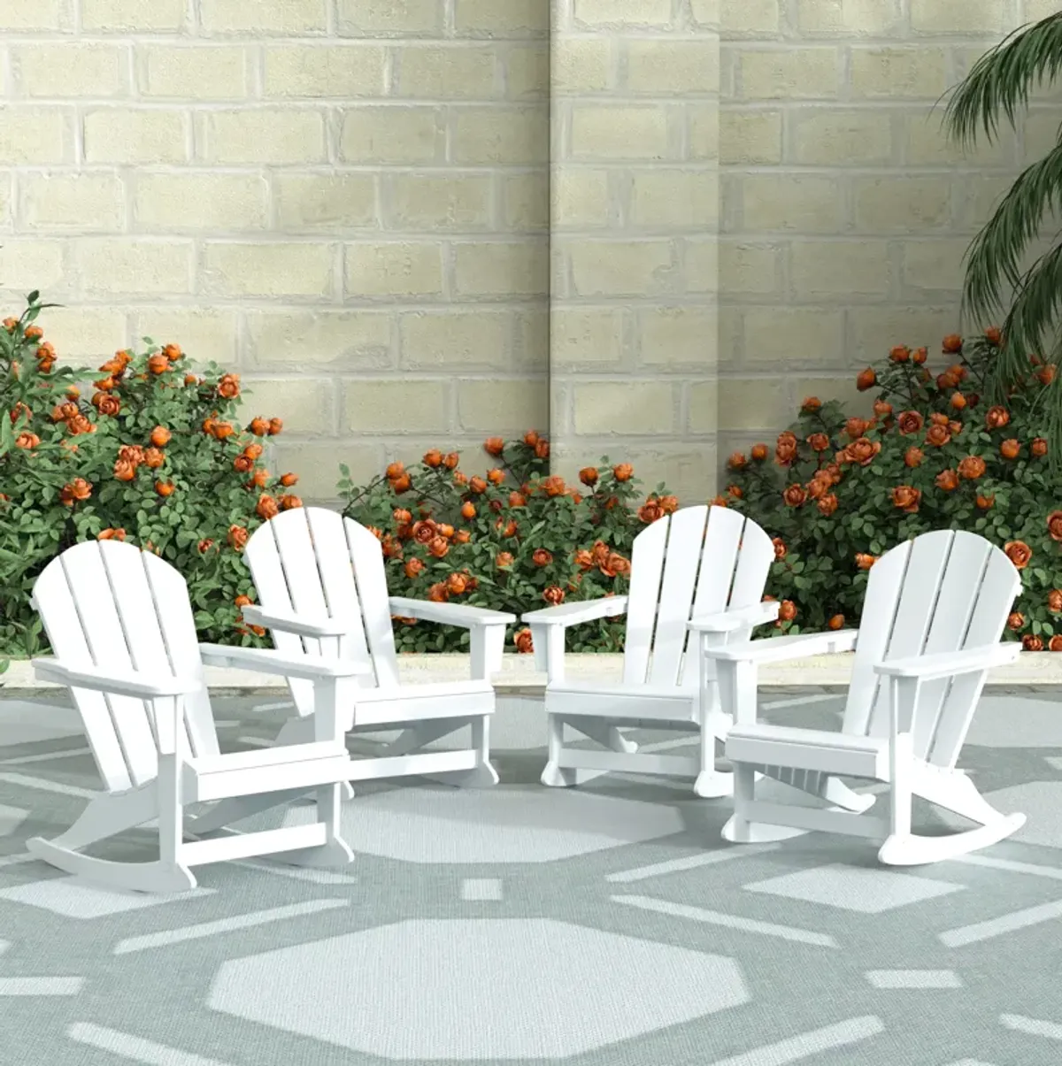 WestinTrends Outdoor Rocking Poly Adirondack Chair (Set Of 4)