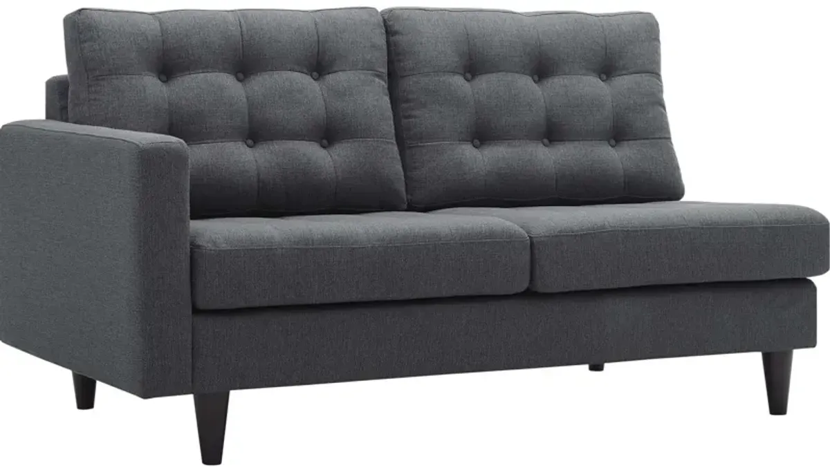 Empress Left-Facing Upholstered Fabric Loveseat