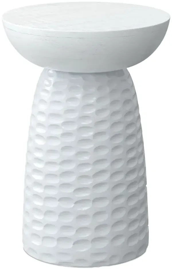 Boyd 13 inch Wide Solid Wood Contemporary Accent Table in White, Assembled