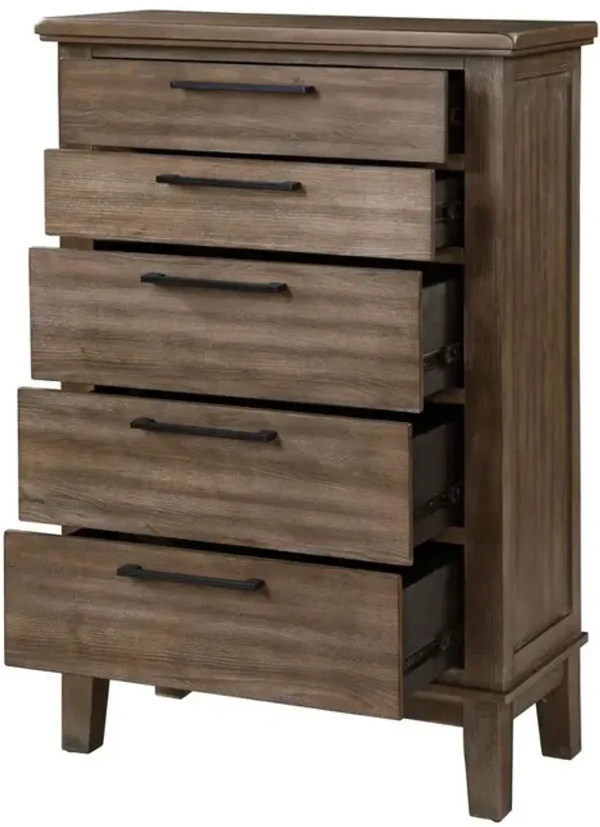 New Classic Furniture Furniture Cagney 5-Drawer Wood Chest in Vintage Brown