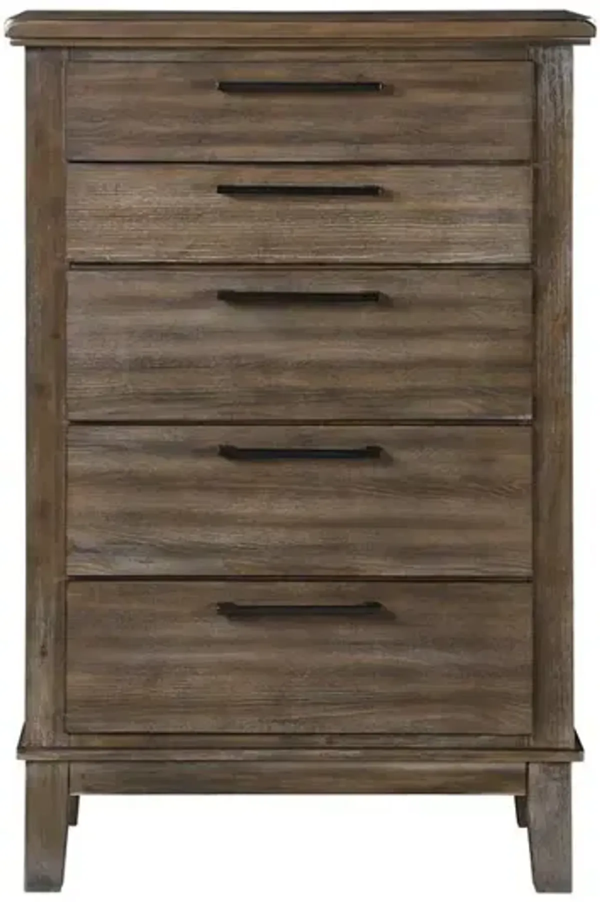 New Classic Furniture Furniture Cagney 5-Drawer Wood Chest in Vintage Brown