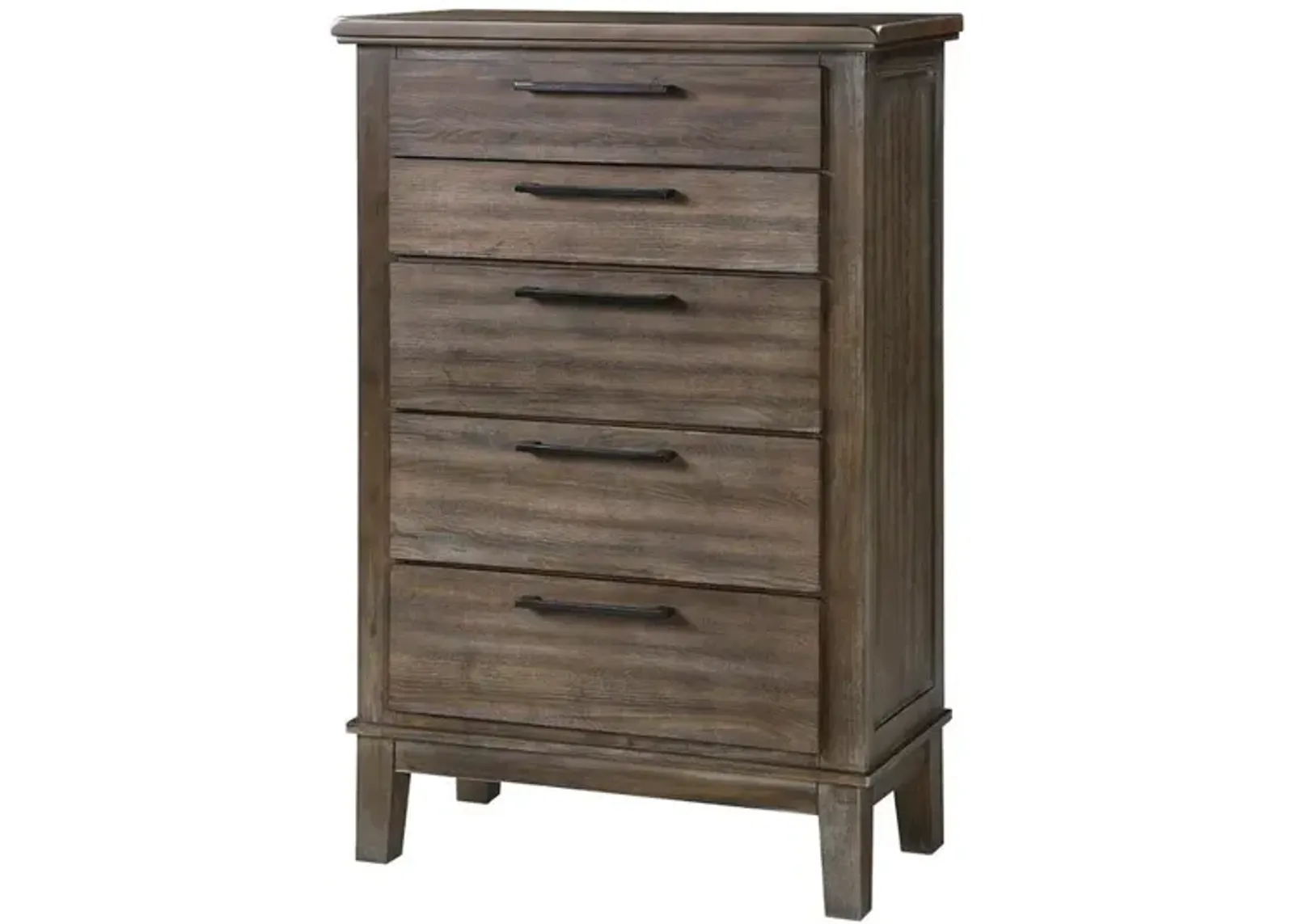 New Classic Furniture Furniture Cagney 5-Drawer Wood Chest in Vintage Brown