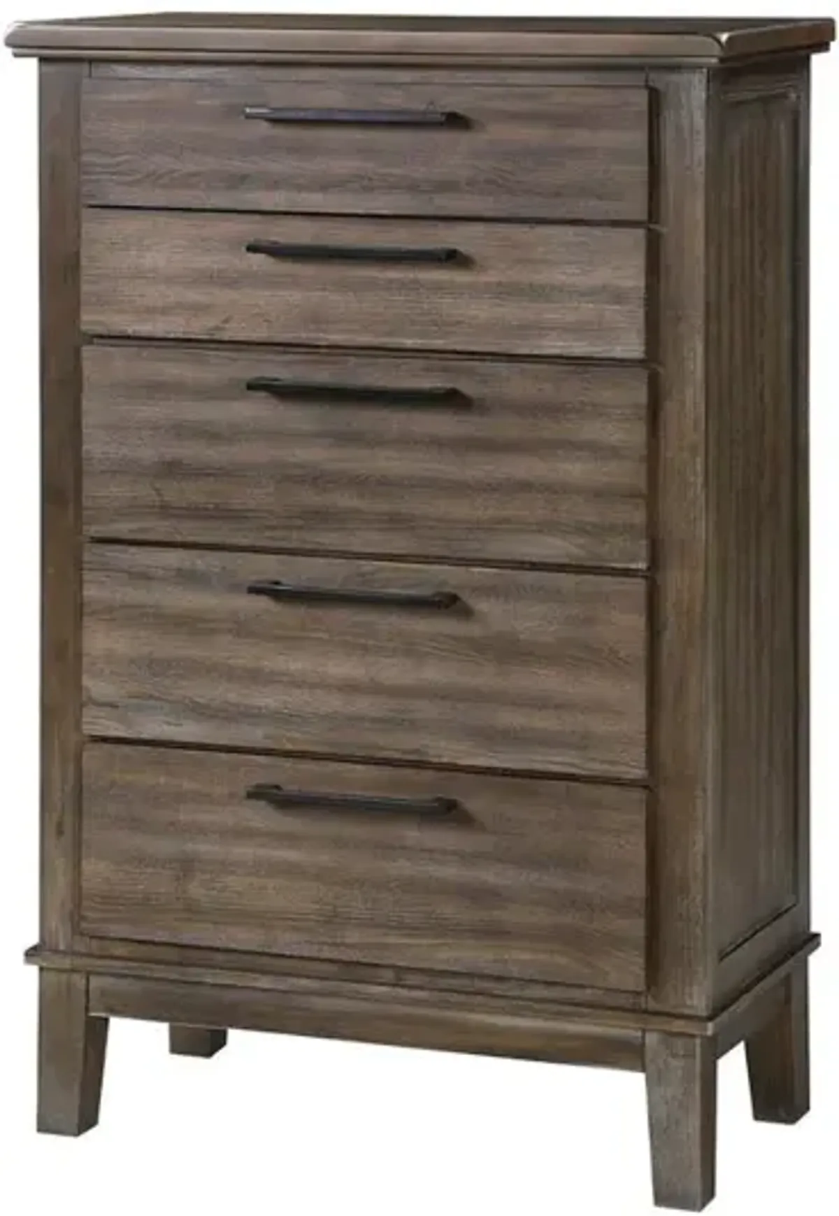 New Classic Furniture Furniture Cagney 5-Drawer Wood Chest in Vintage Brown