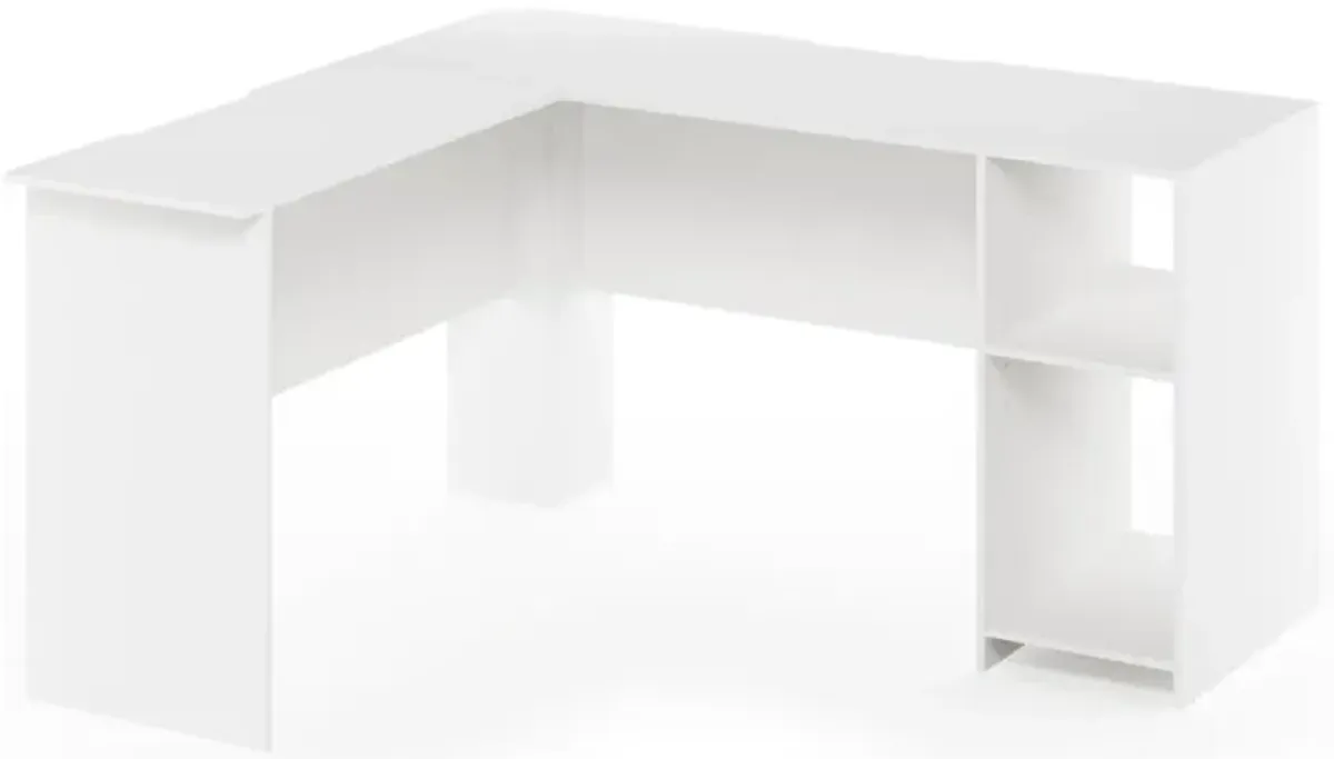 Furinno Furinno Indo L-Shaped Desk with Bookshelves, White