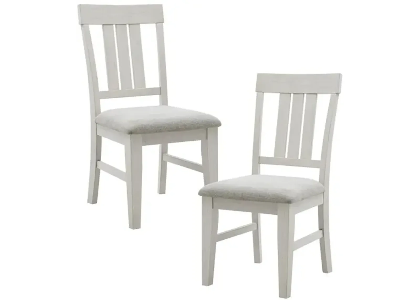 Belen Kox Dining Chair Set - White Wash Finish, Upholstered Seat, Belen Kox