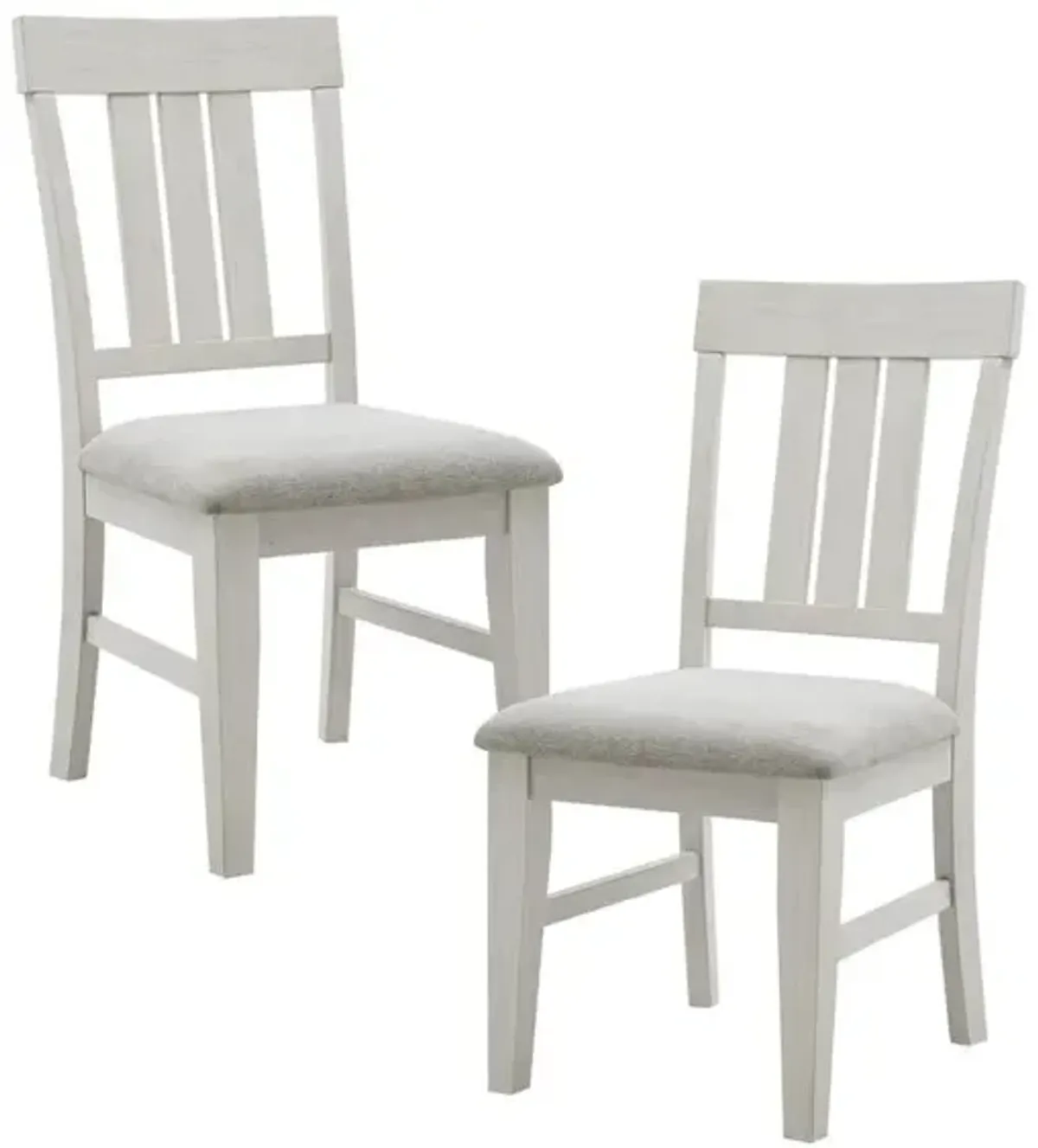 Belen Kox Dining Chair Set - White Wash Finish, Upholstered Seat, Belen Kox