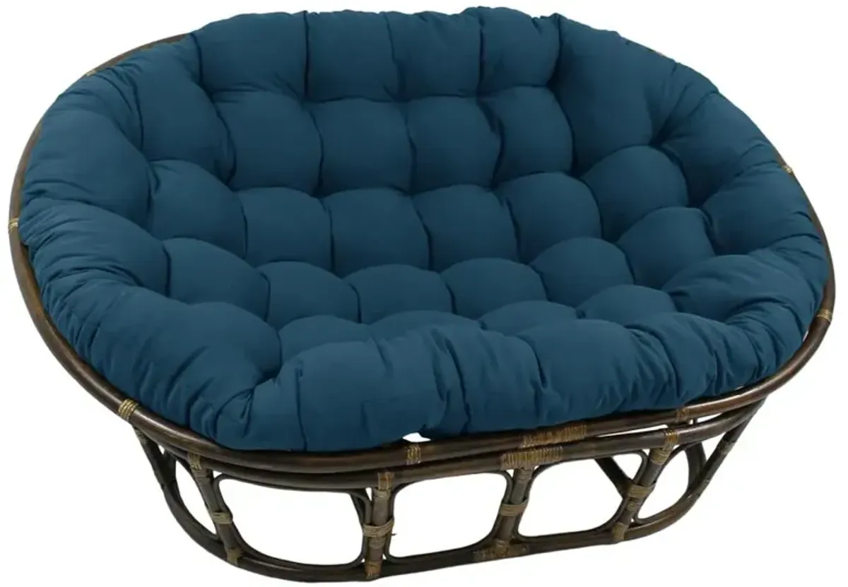 International Caravan Rattan Double Papasan  Chair with Twill Cushion