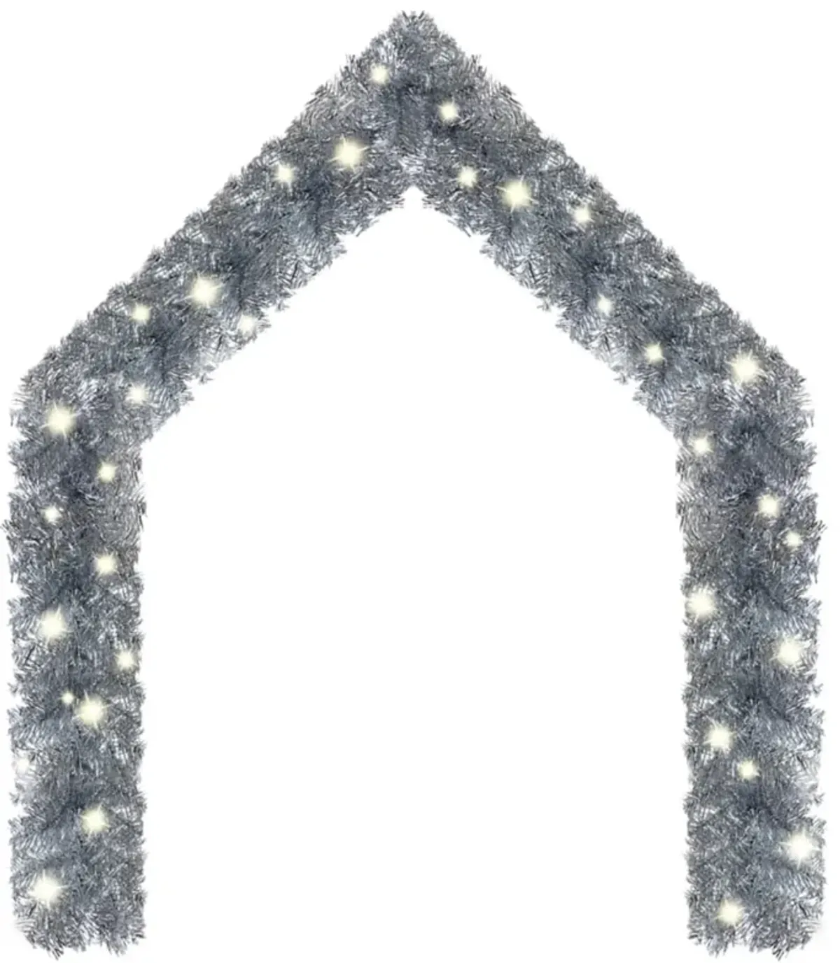 vidaXL Christmas Garland with LED Lights 393.7" Silver