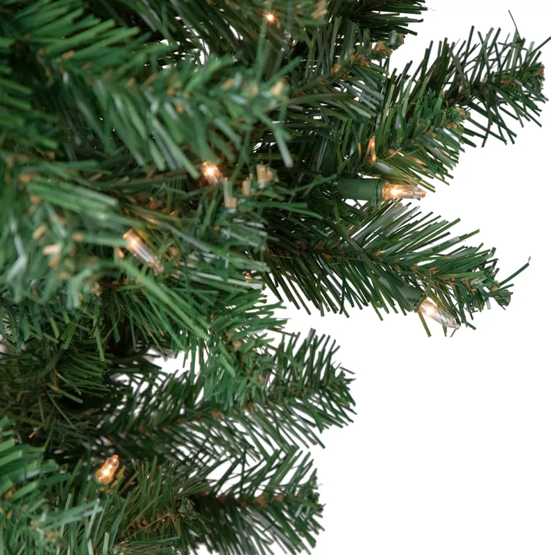 7.5' Pre-Lit Green Upside Down Spruce Artificial Christmas Tree  Clear Lights