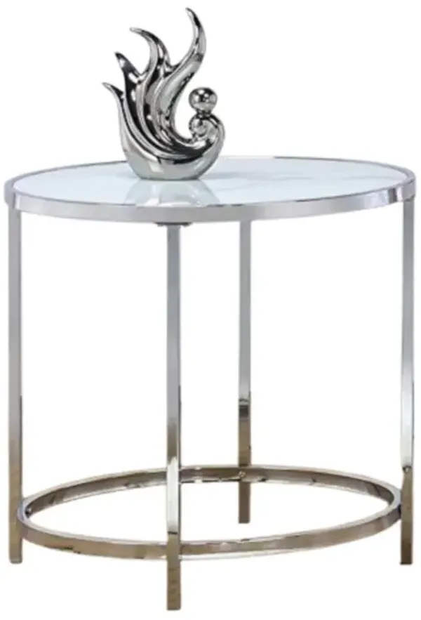 Rayne Faux Marble Top Round End Table