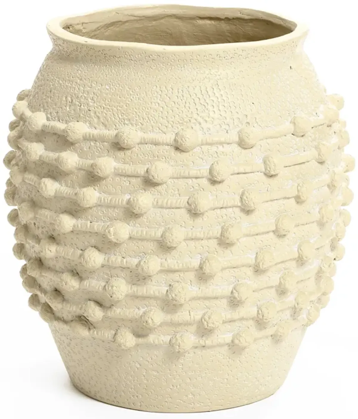 LuxenHome Coastal Beige Mgo 16.5-Inch Round Planter