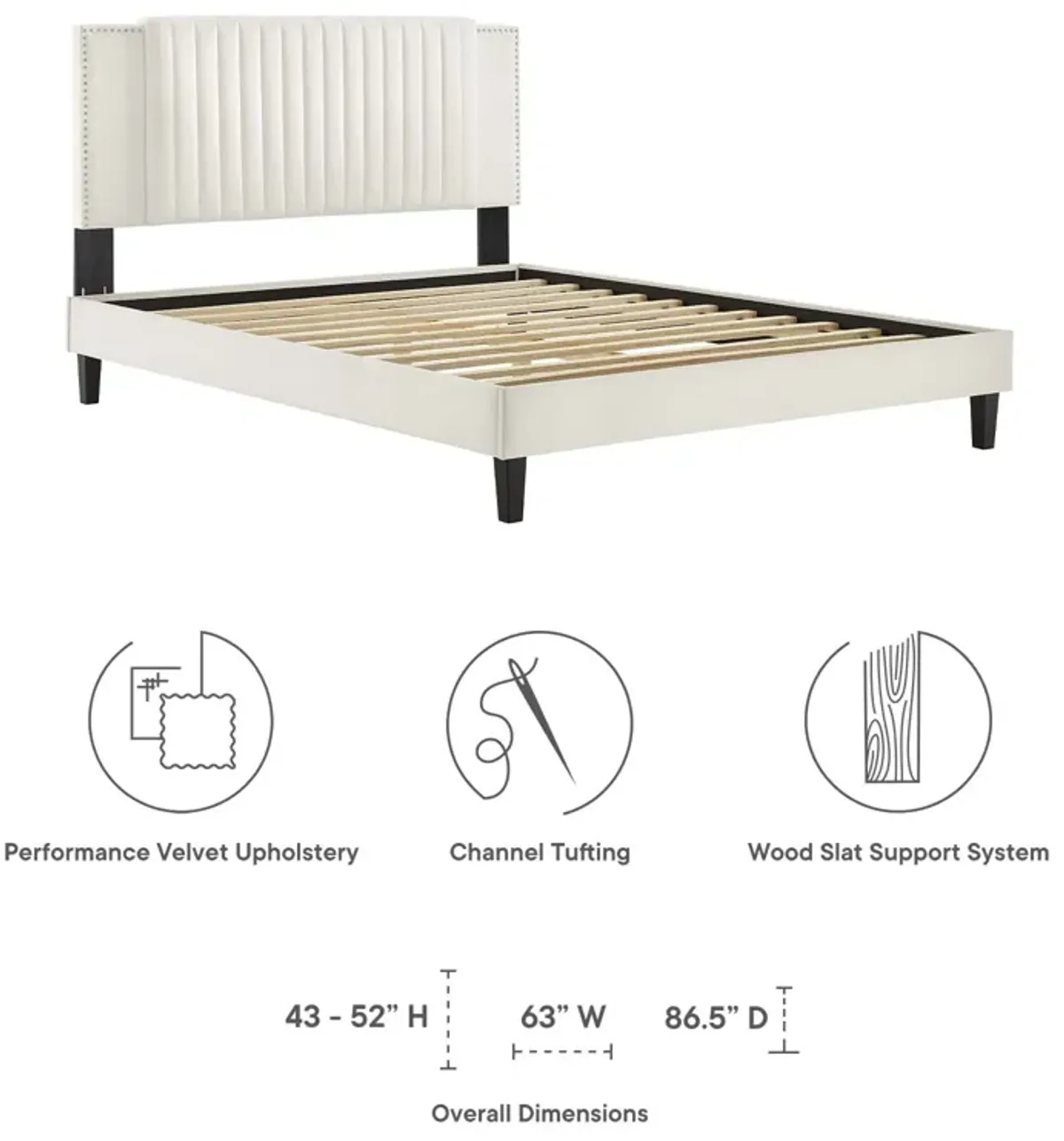 Modway - Zahra Channel Tufted Performance Velvet King Platform Bed