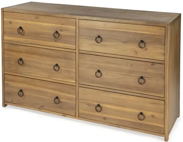 Butler Specialty Lark 6 Drawer Natural Wood Dresser, Light Brown