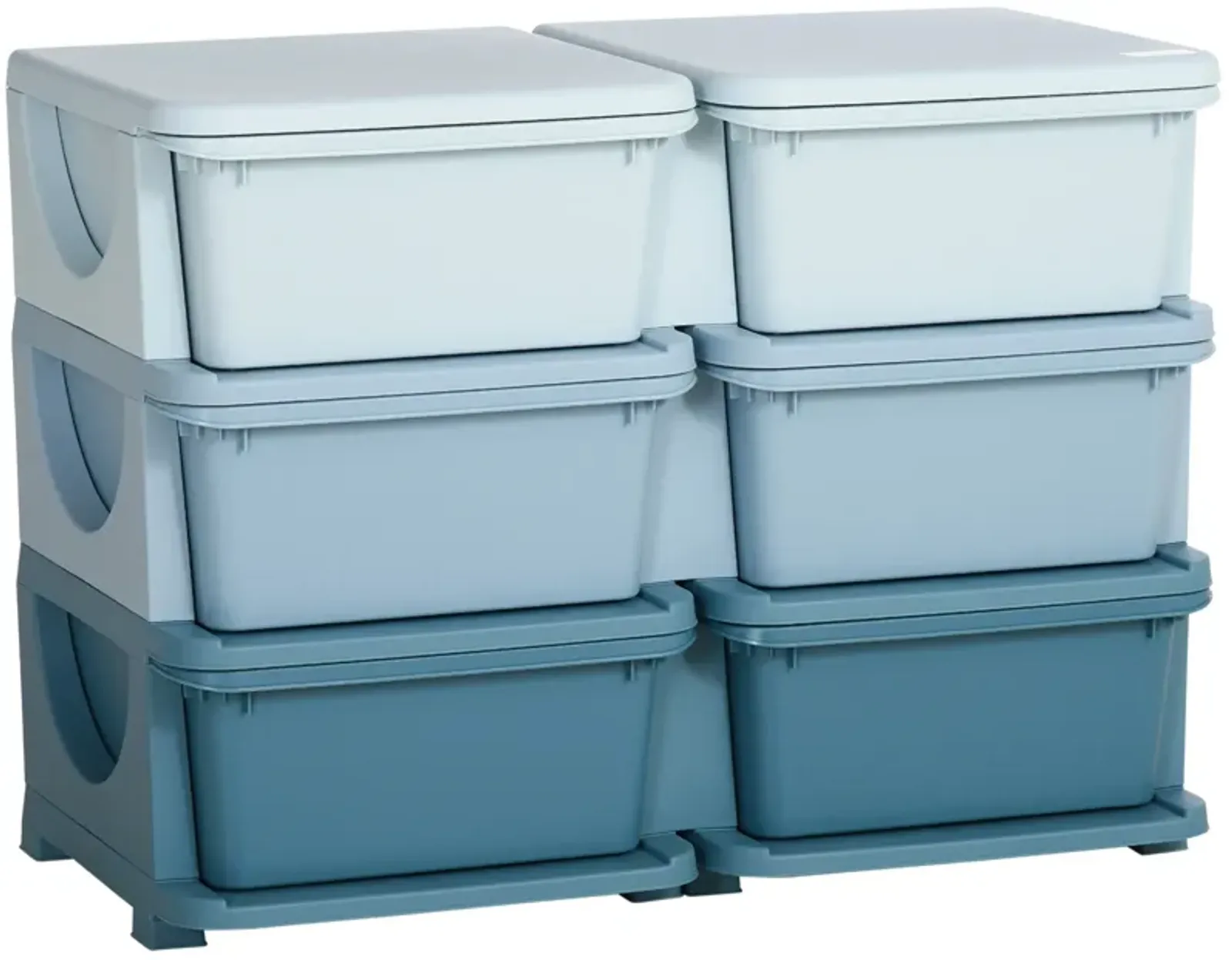 3 Tier Kids Storage Unit, 6 Drawer Chest Toy Organizer Plastic Bins for Kids Bedroom Nursery Kindergarten Living Room for Boys Girls Toddlers, Blue