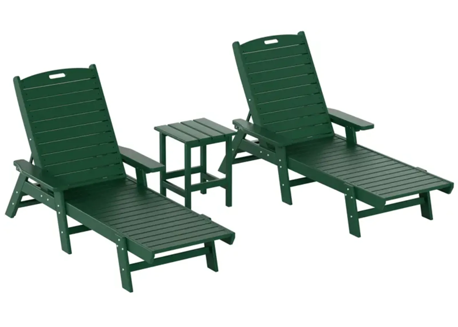 WestinTrends Adirondack Outdoor Chaise Lounge with Side Table Set