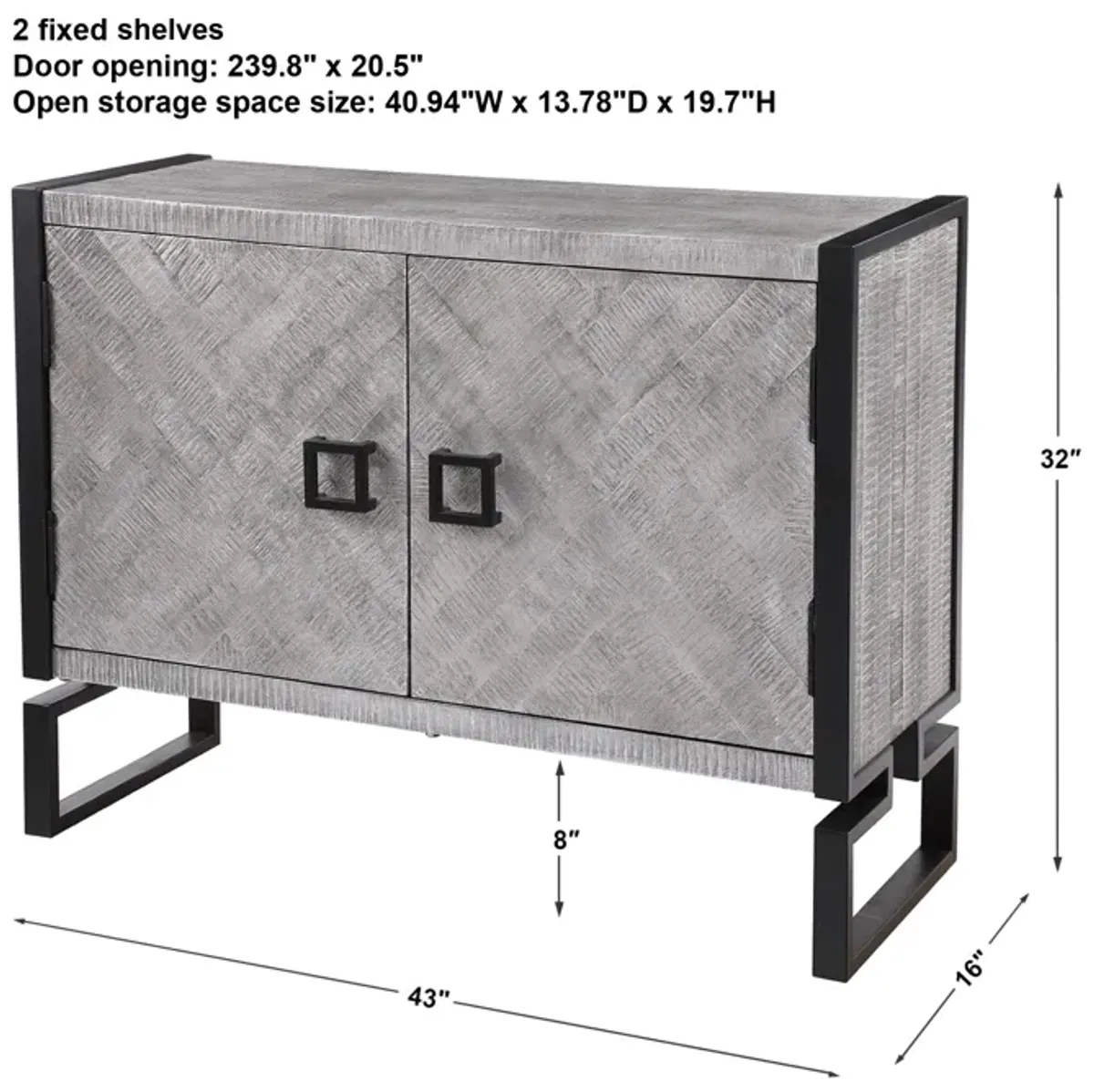 Keyes 2 Door Gray Cabinet