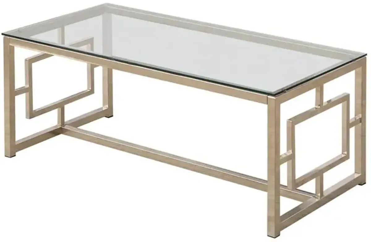 Merced Rectangle Glass Top Coffee Table Nickel