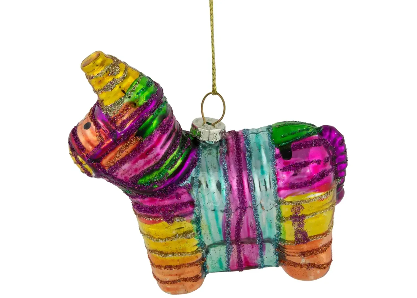 3.5" Pinata Horse Glass Christmas Ornament