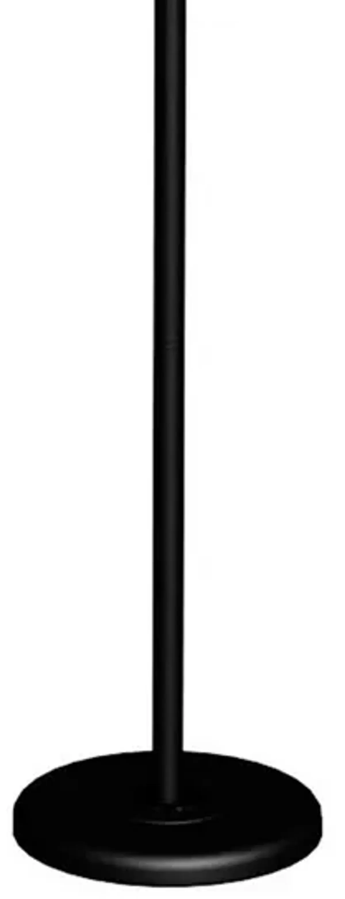 70 Inch Metal 3 Way Torchiere Floor Lamp, Frosted Glass, Black and White-Benzara