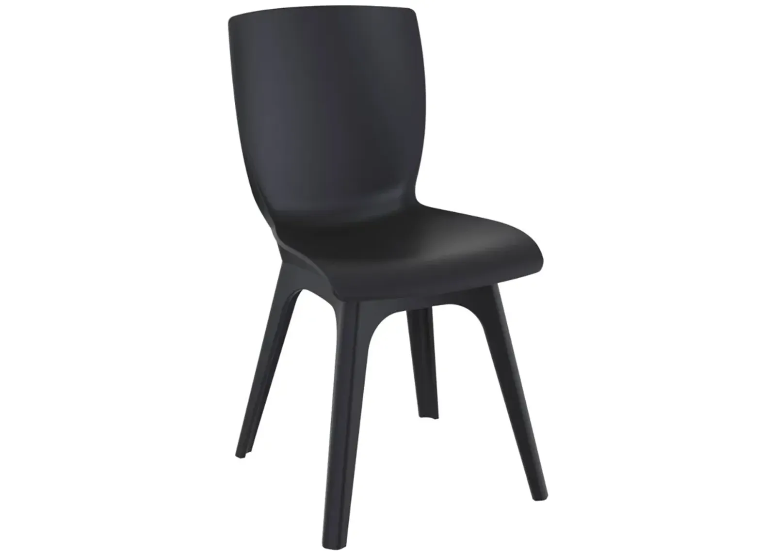 33.5" Black Solid Refined Patio Dining Chair