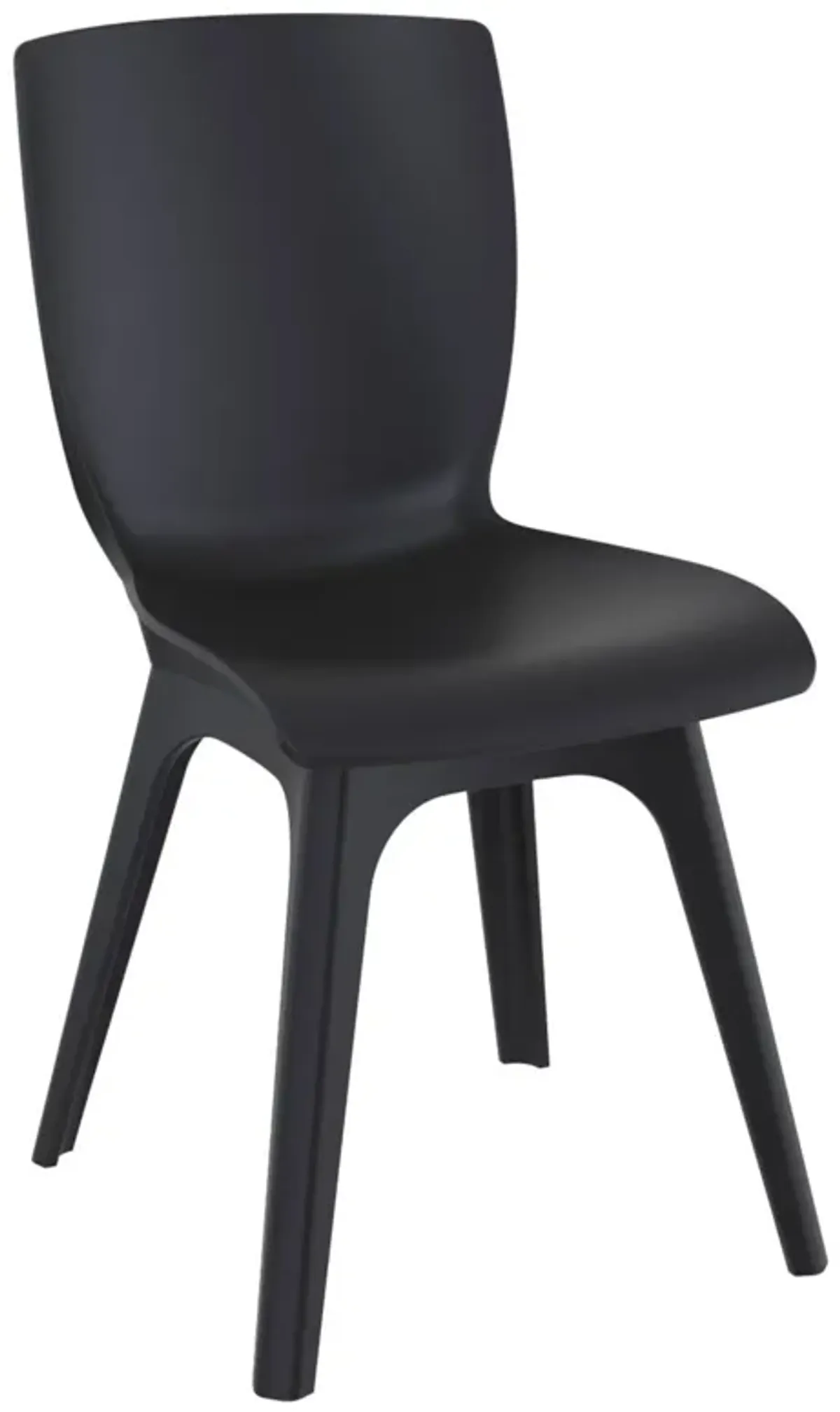 33.5" Black Solid Refined Patio Dining Chair