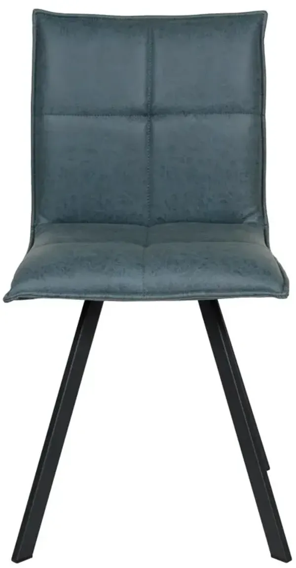 LeisureMod Wesley Modern Leather Dining Chair With Metal Legs Set of 4