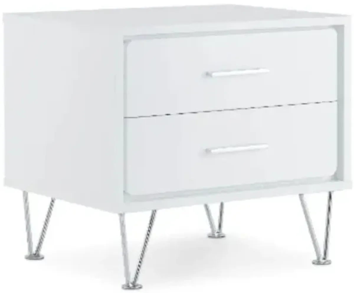 Homezia 20" White Nightstand With Manufactured Wood Top