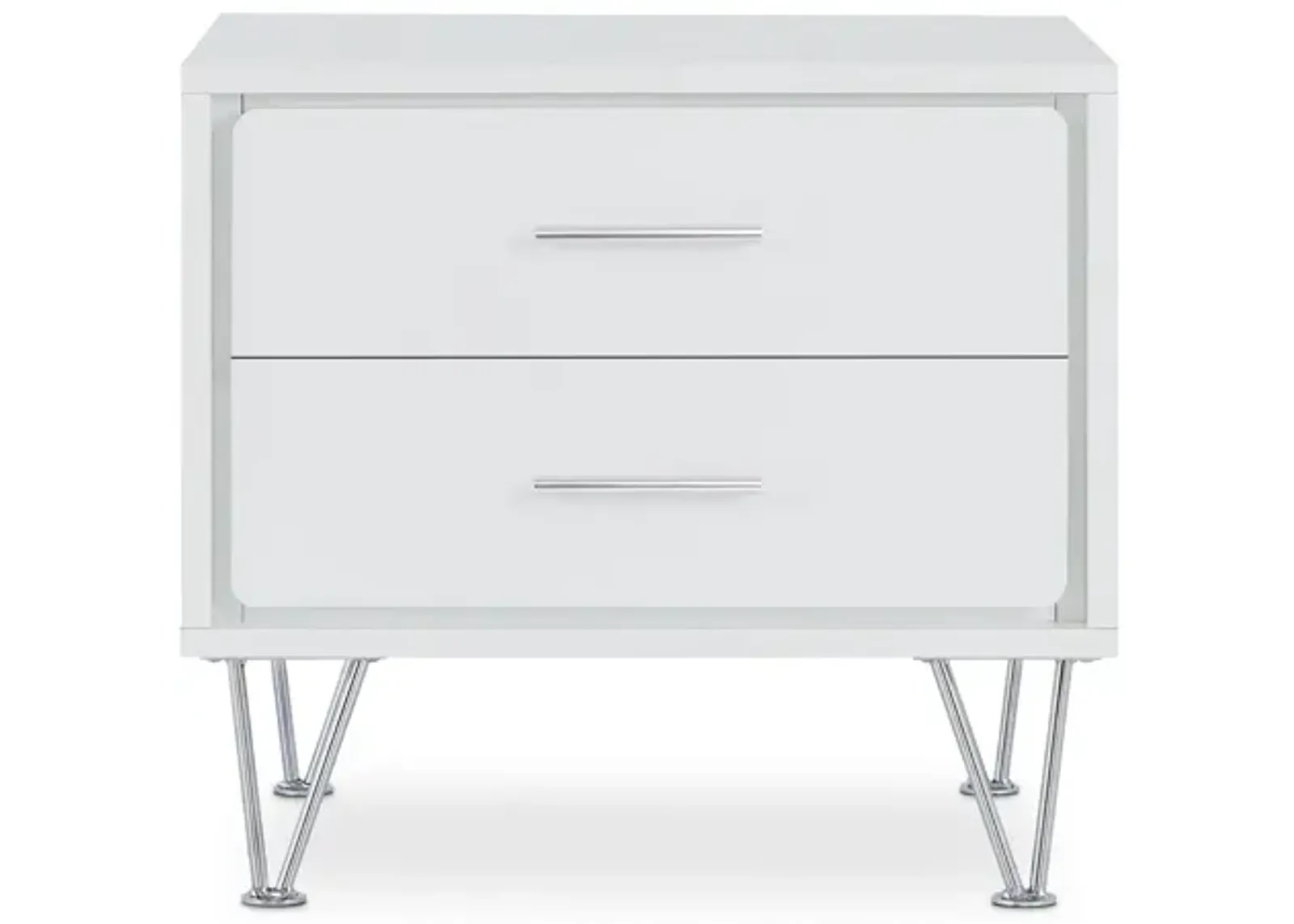 Homezia 20" White Nightstand With Manufactured Wood Top