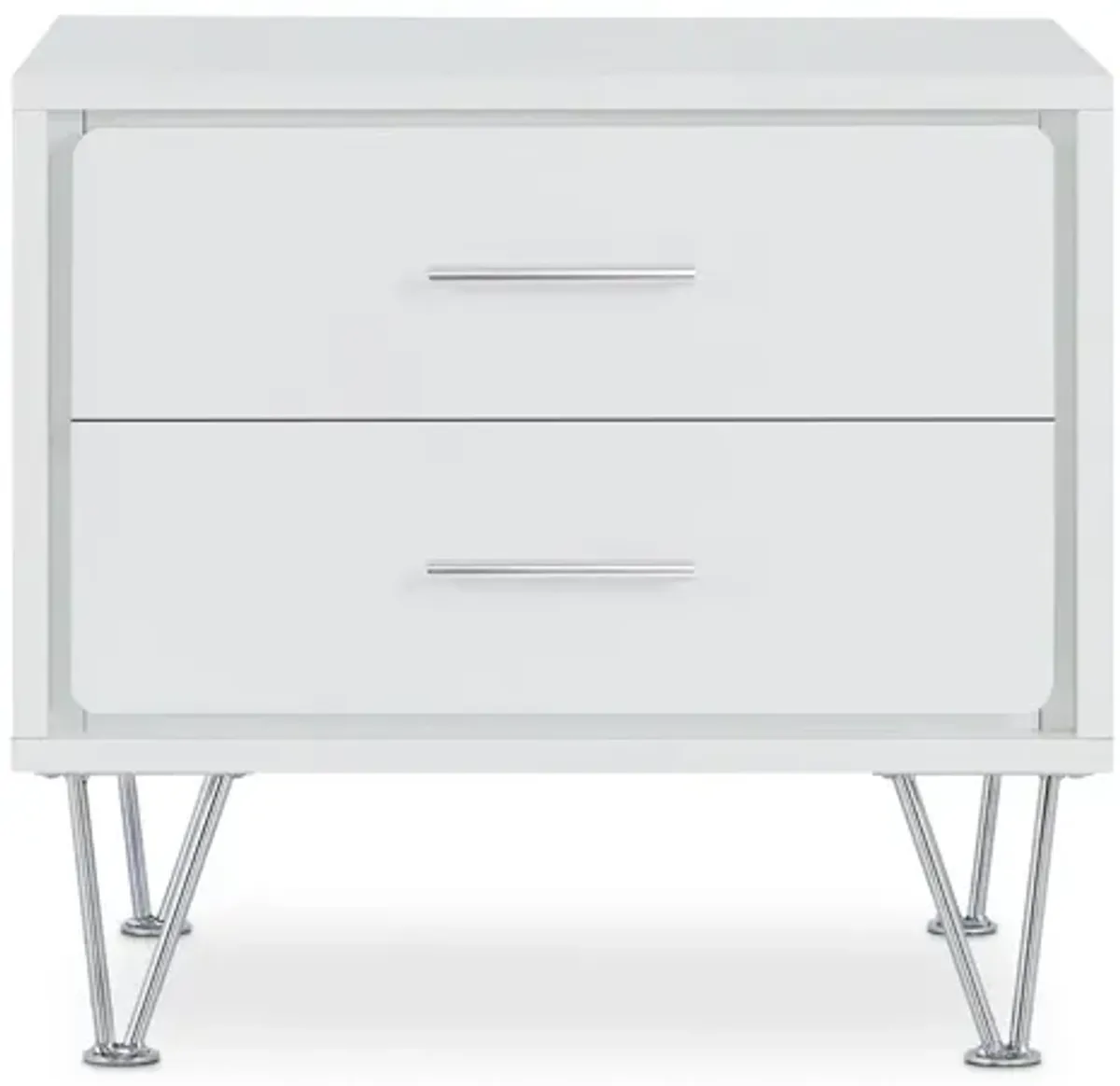 Homezia 20" White Nightstand With Manufactured Wood Top