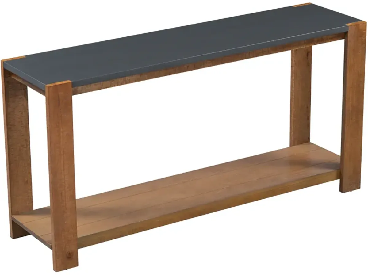 Merax Minimalist Console Table with Bottom Shelf