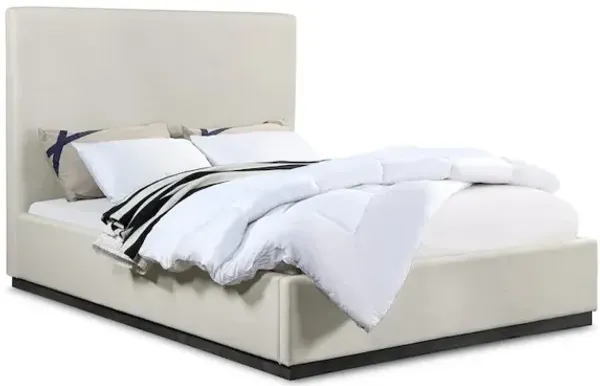 Meridian Furniture Alfie Beige Linen Textured Fabric King Bed