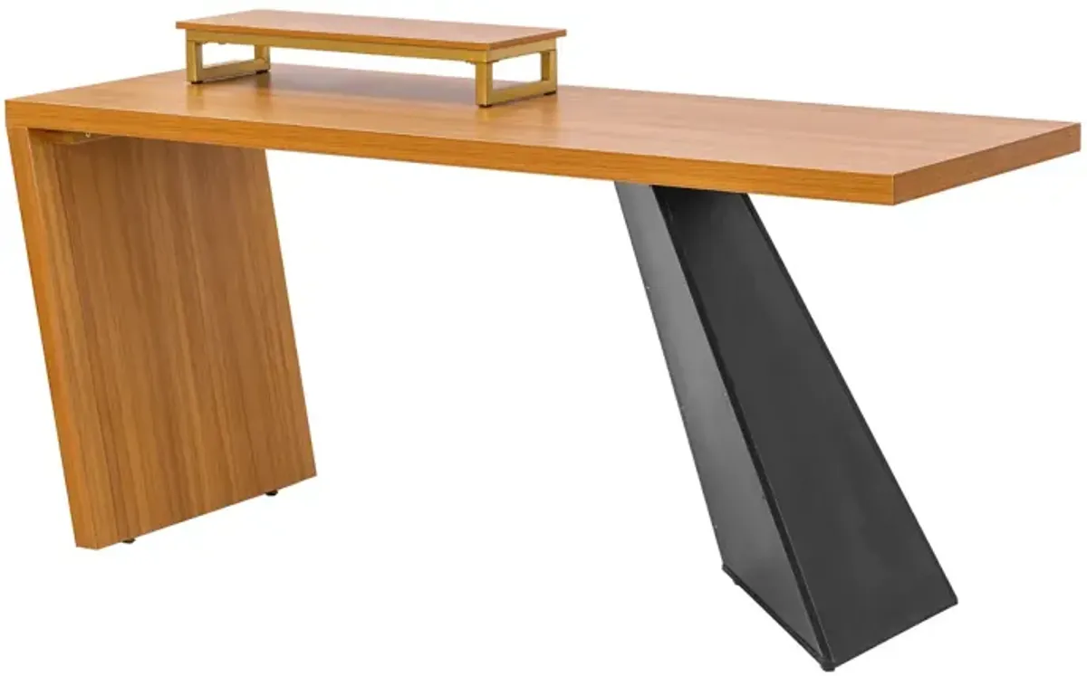 63" Modern Executive Desk, Rustic Industrial Wooden Writing Desk, Study Desk