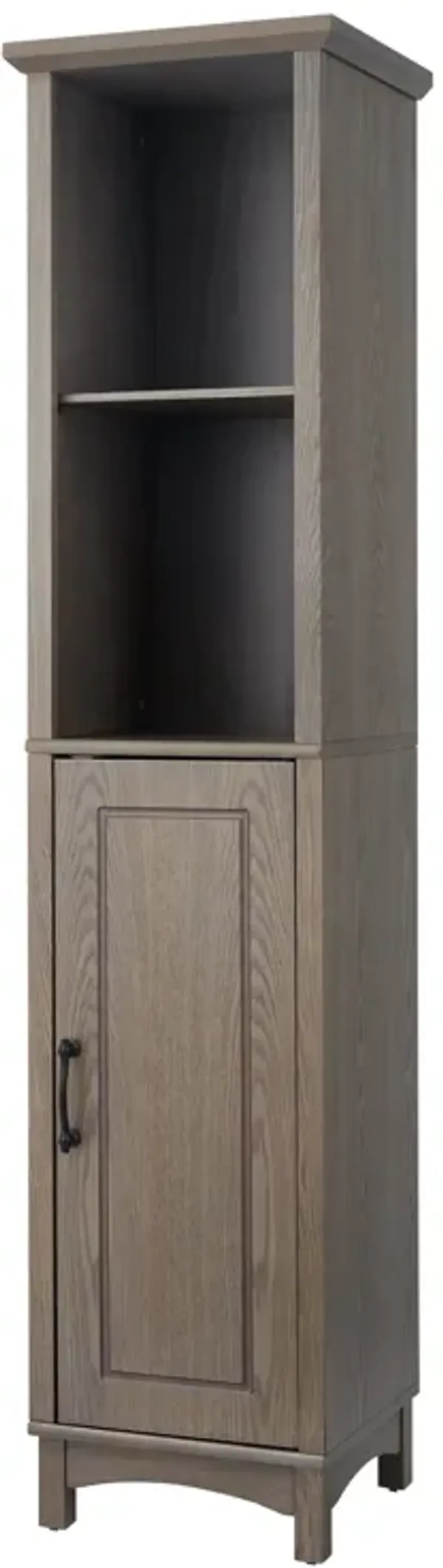 Teamson Home Russell Farmhouse Wooden Linen Tower Cabinet, Salt Oak