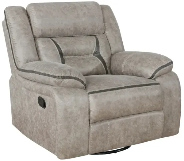 Coaster Co. of America Greer Upholstered Swivel Glider Recliner Chair Taupe