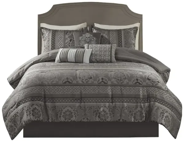 Gracie Mills Bruce 7-Piece Jacquard Comforter Set