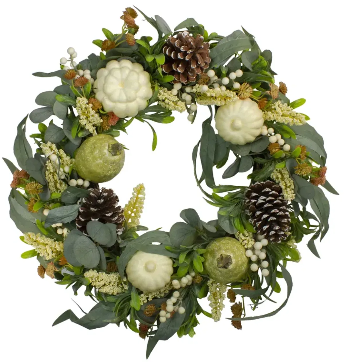 Gourds and Foliage Artificial Thanksgiving Wreath - 24-Inch  Unlit