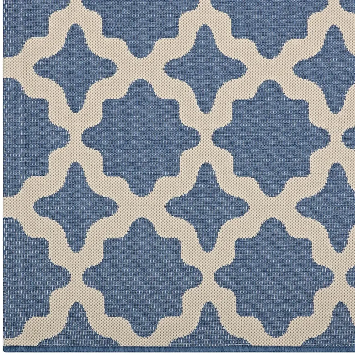 Cerelia Moroccan Trellis 8x10 Indoor and Outdoor Area Rug - Blue and Beige