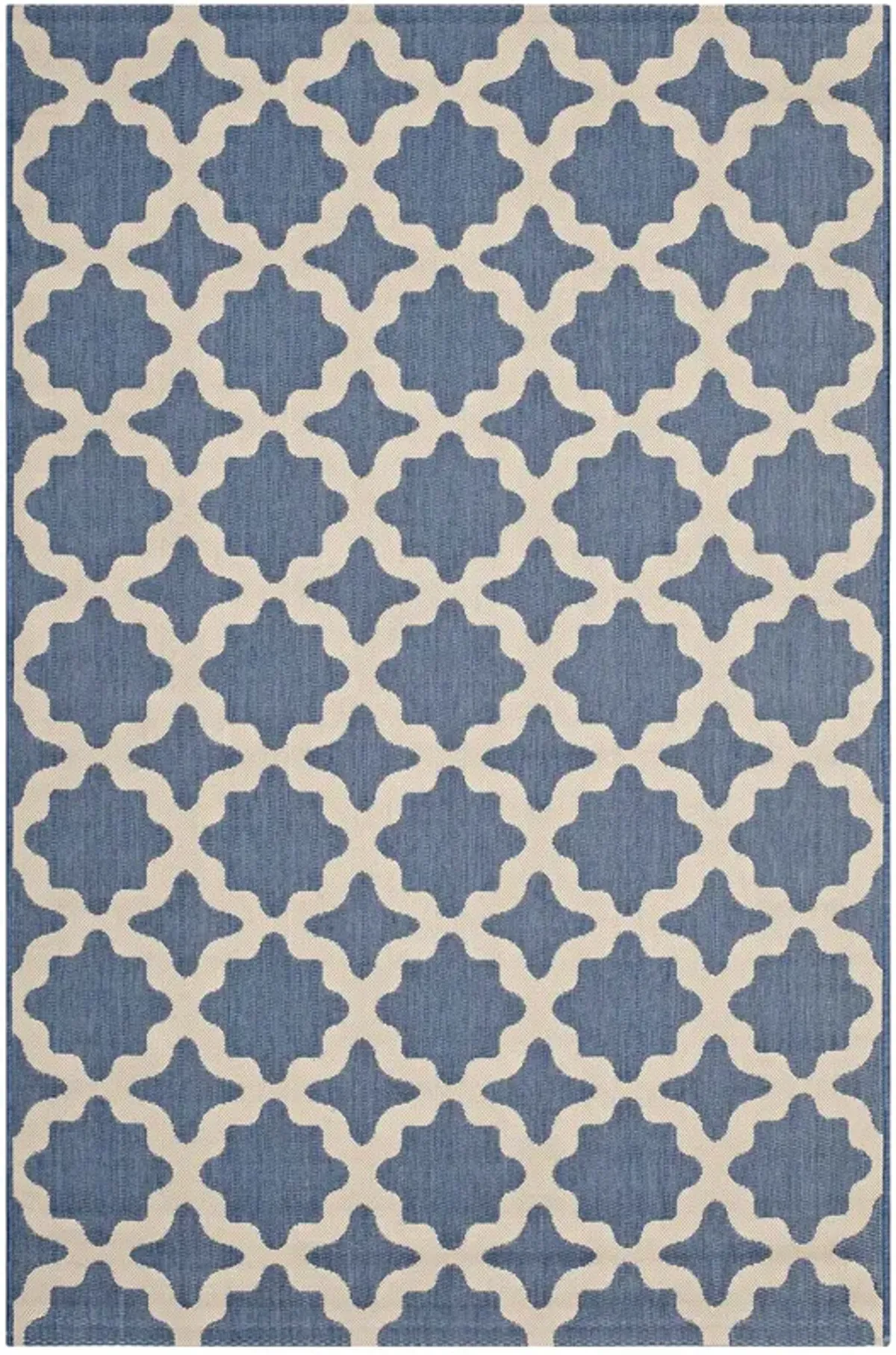 Cerelia Moroccan Trellis 8x10 Indoor and Outdoor Area Rug - Blue and Beige