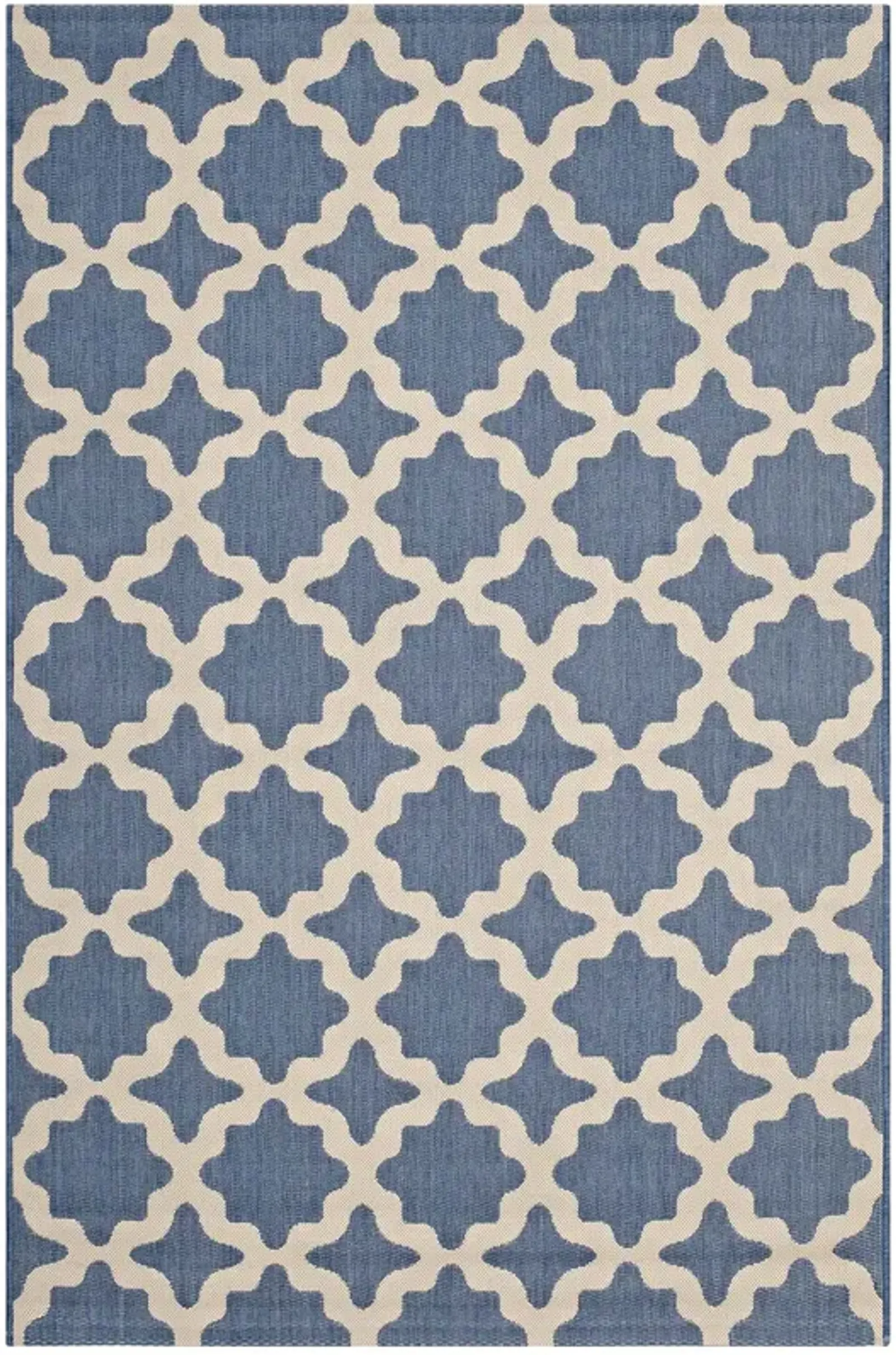 Cerelia Moroccan Trellis 8x10 Indoor and Outdoor Area Rug - Blue and Beige